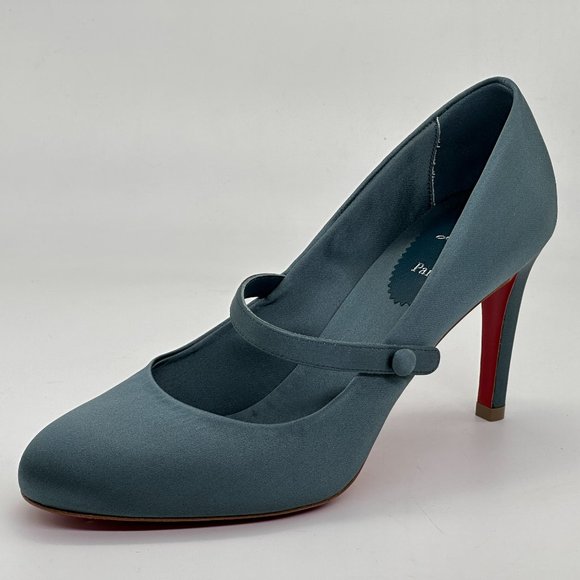 Christian Louboutin PUMPPIE WALLIS 85 Satin Mary Jane Heels Pumps Shoes - Picture 6 of 16